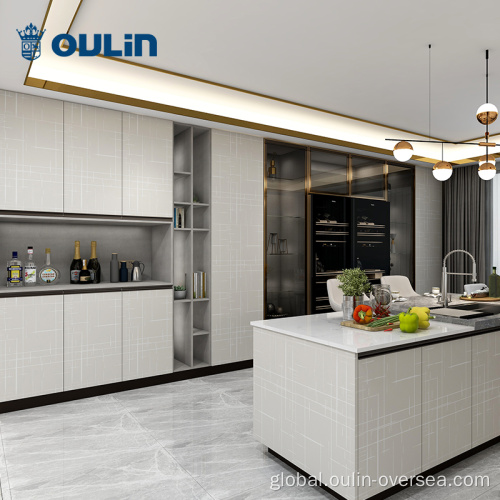 Kitchen Glass Cabinet Modern fashion high gloss kitchen cabinet customization Factory